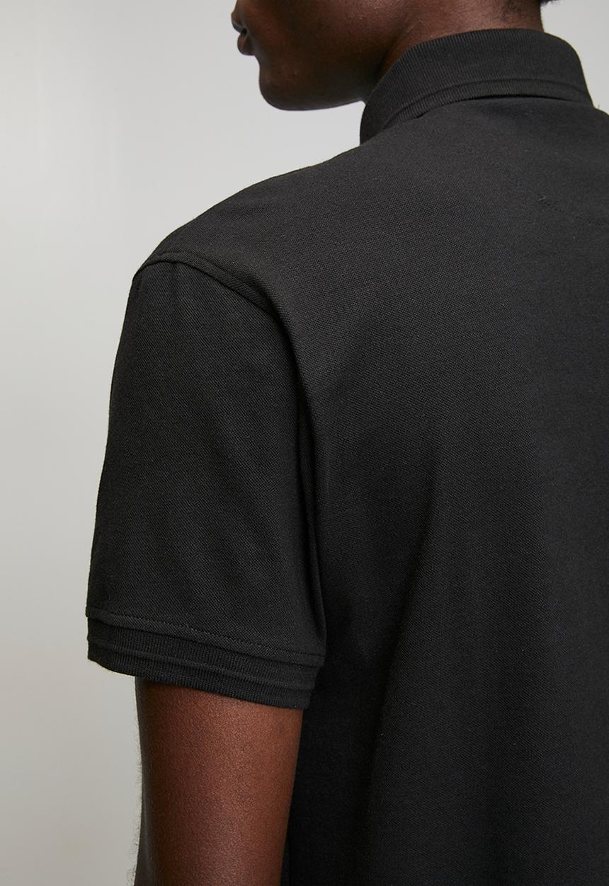 Replay - Cotton Blend Pique Polo Shirt - Black