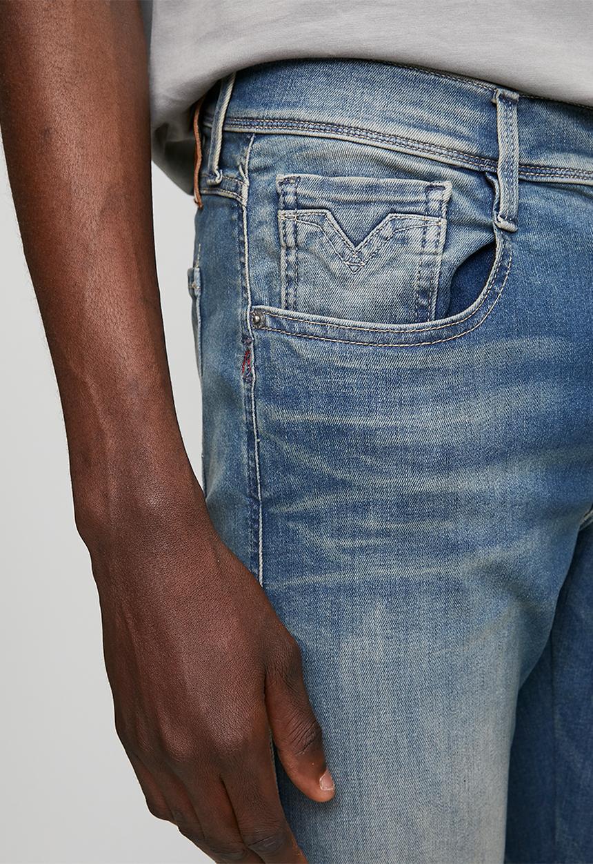 Replay - Hyperflex Stretch Anbass Slim-Fit Jeans - Medium Blue