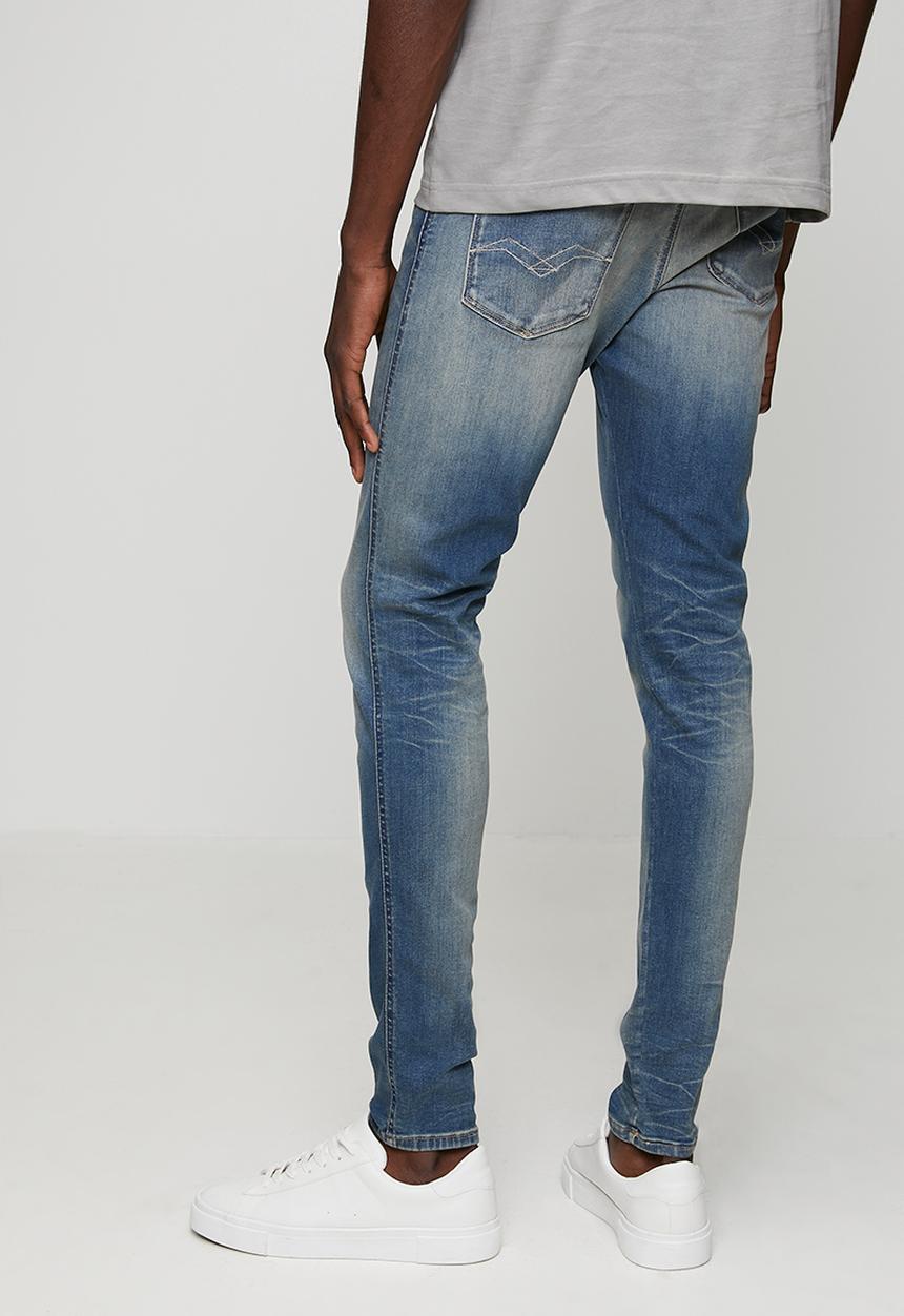 Replay - Hyperflex Stretch Anbass Slim-Fit Jeans - Medium Blue