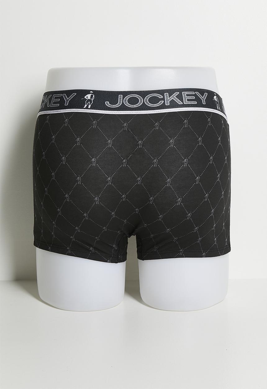 Jockey - 2 Pack Jockey Short Trunk Fancy - Grey/Black Print