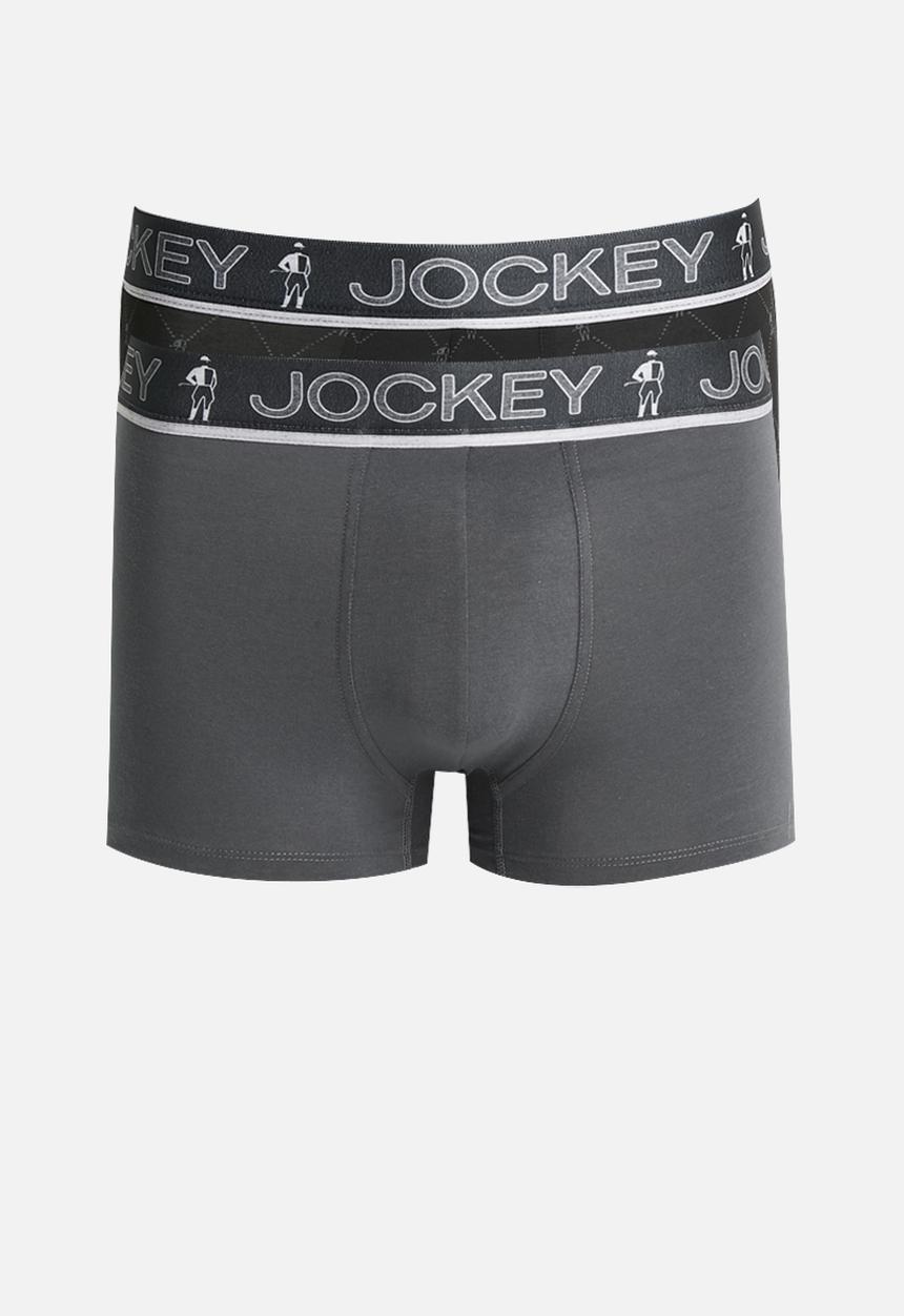Jockey - 2 Pack Jockey Short Trunk Fancy - Grey/Black Print