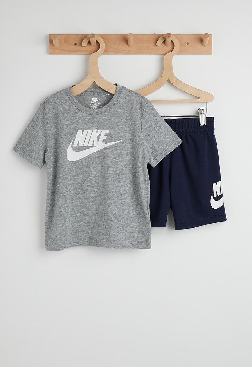 Nike - Nkn Club Tee & Short Set - Midnight Navy/Dk Grey Heather