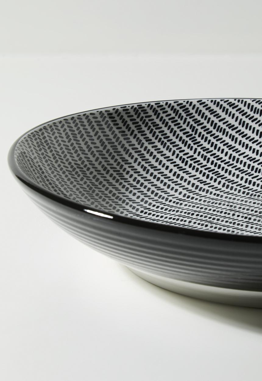 Excellent Houseware - Printed serving bowl - Grey