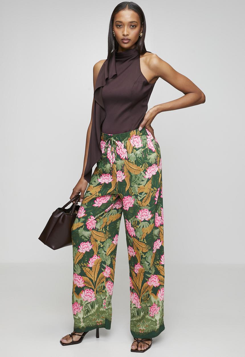 New Look - St joni palm goya wl trouser - multi