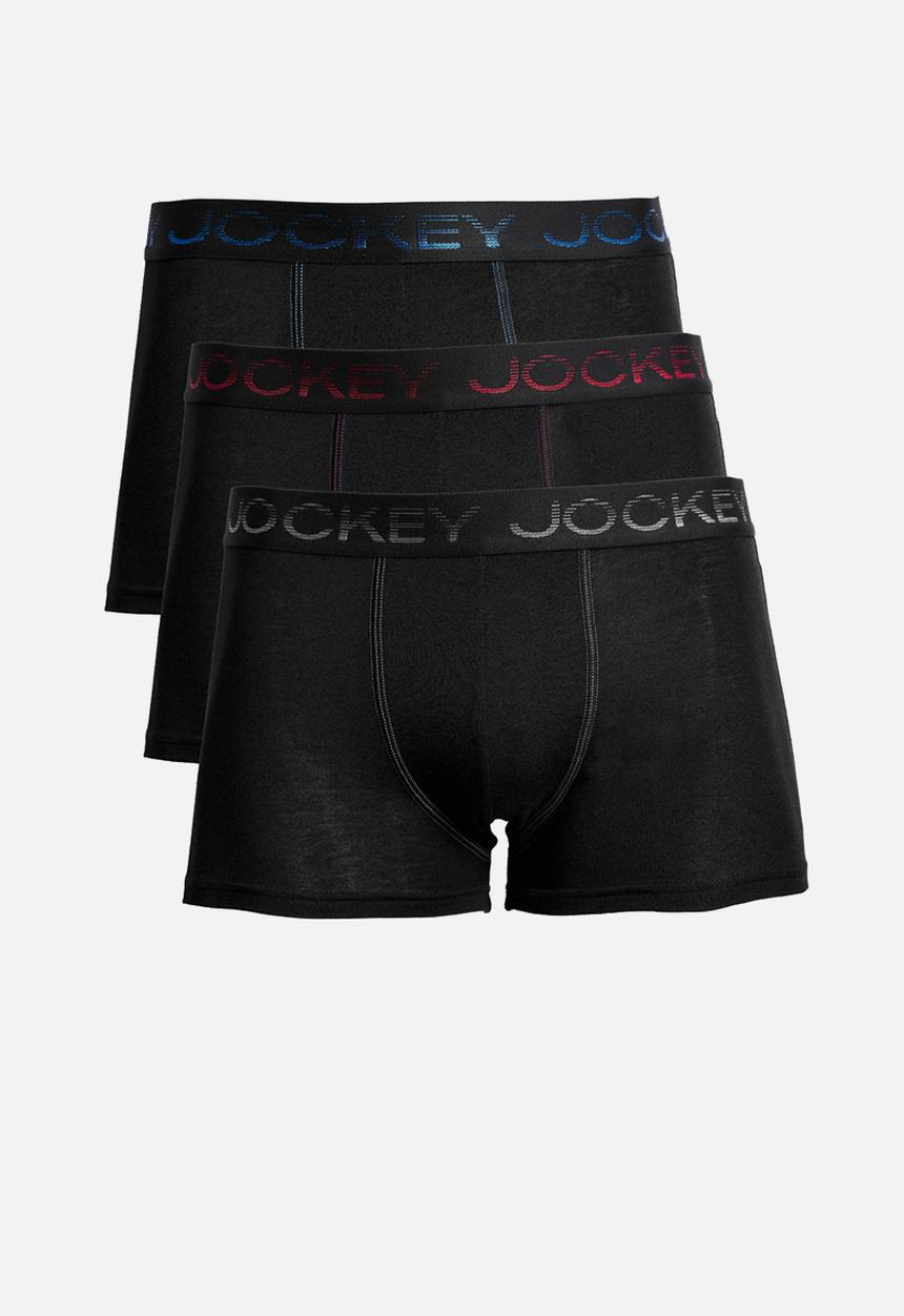 Jockey - 3 Pack Digital Elastic Pouch Trunk - Black