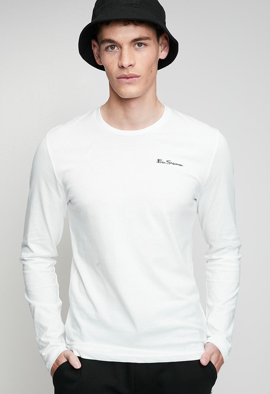 Ben Sherman - Essential Crew Neck Long sleeve T-shirt - White
