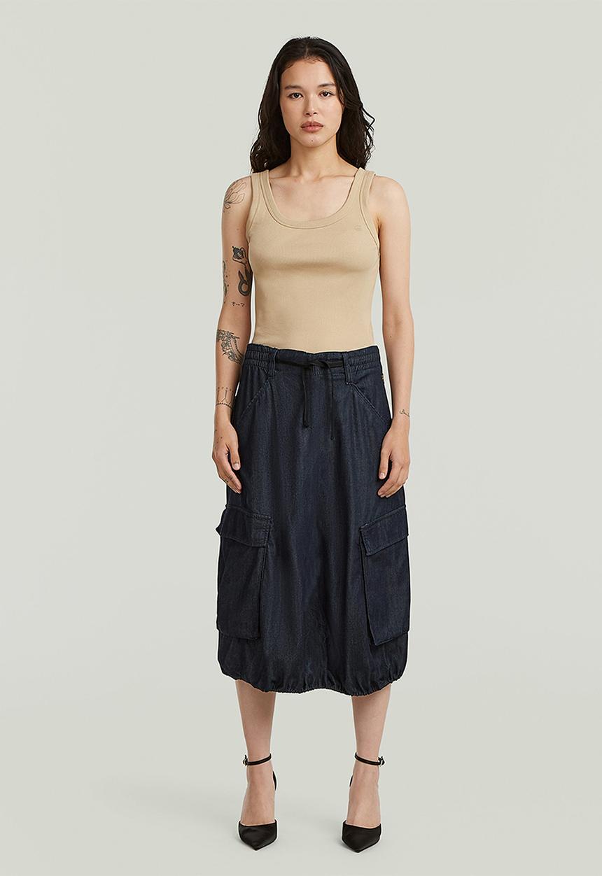 G-STAR - Parachute midi skirt wmn - rinsed