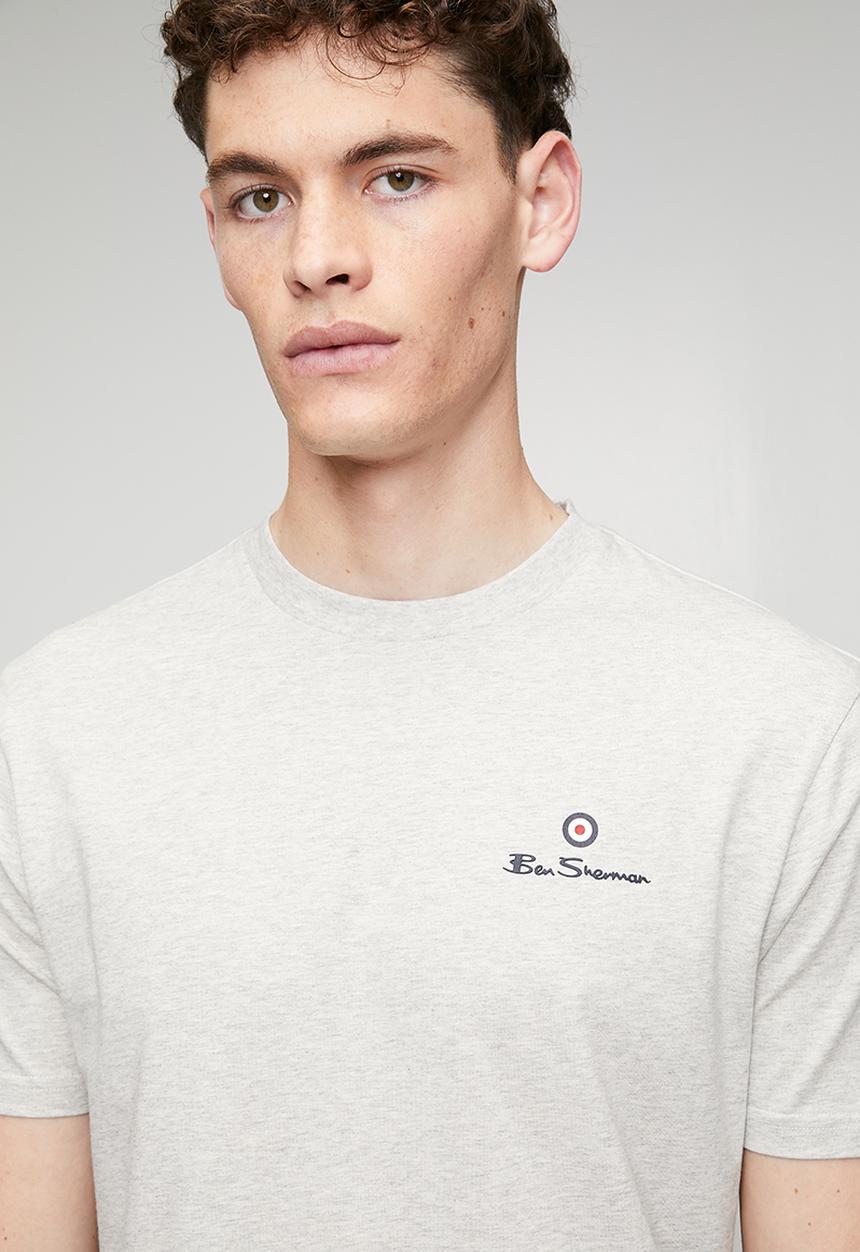 Ben Sherman - Essential Tar Print Crew T-shirt - Lt Spot Melange
