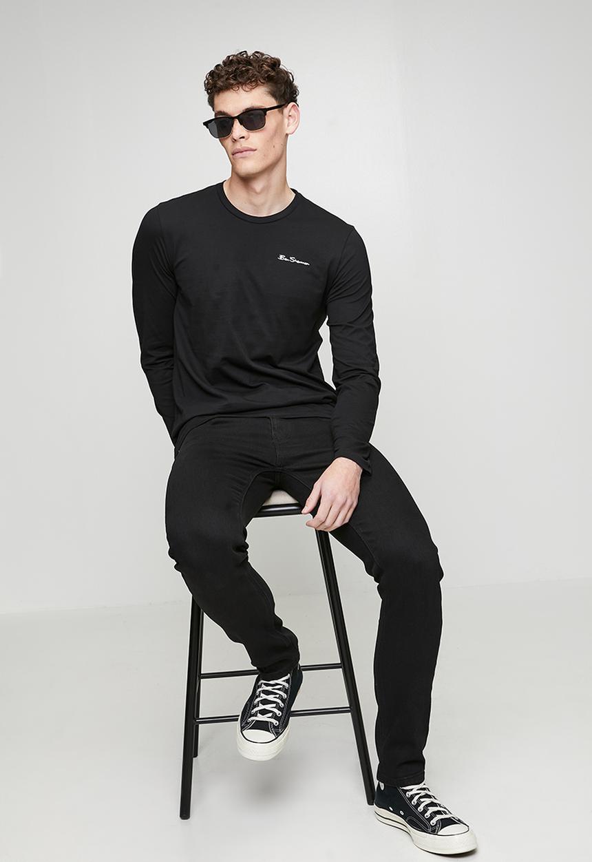 Ben Sherman - Essential Crew Neck Long Sleeve T-shirt - Black