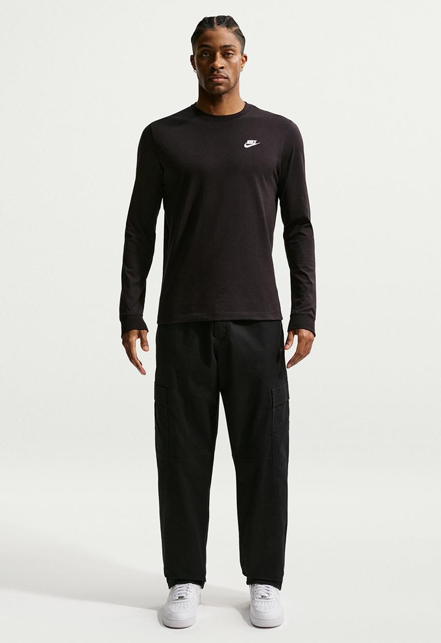 Nike - Nsw Club Long Sleeve T-shirt - Black/White