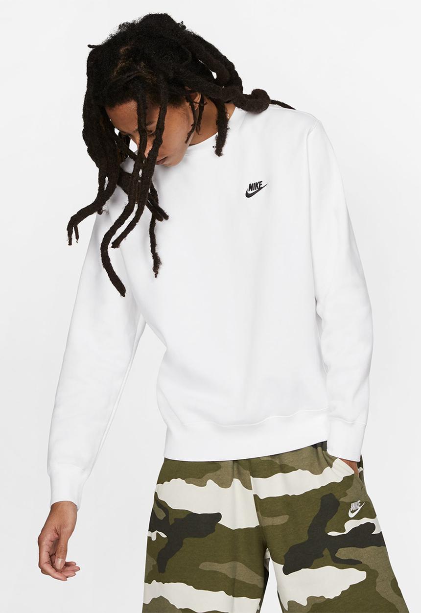 Nike - Nsw club crew sweatshirt - white & black 
