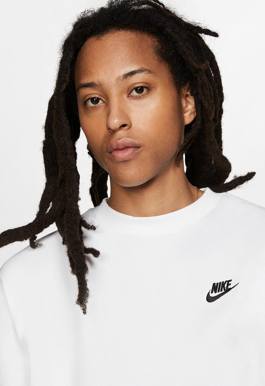 Nike - Nsw club crew sweatshirt - white & black 
