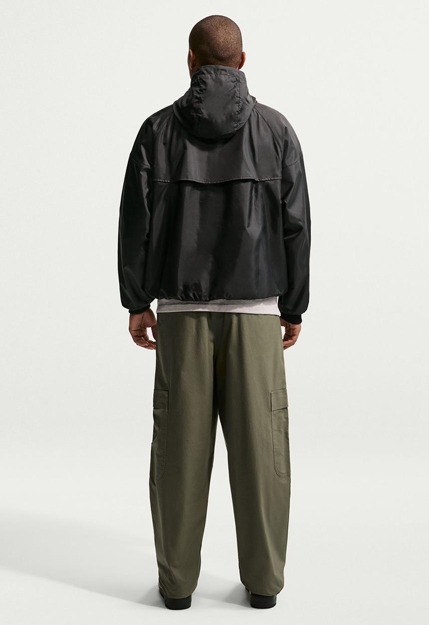 Nike - M nsw he wr hooded woven jacket - black & white