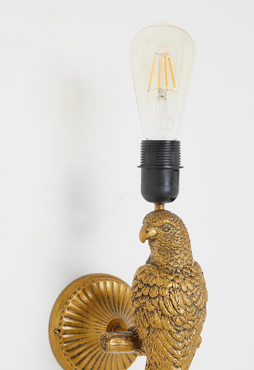 Sixth Floor - Parrot Wall Light with Shade - gold