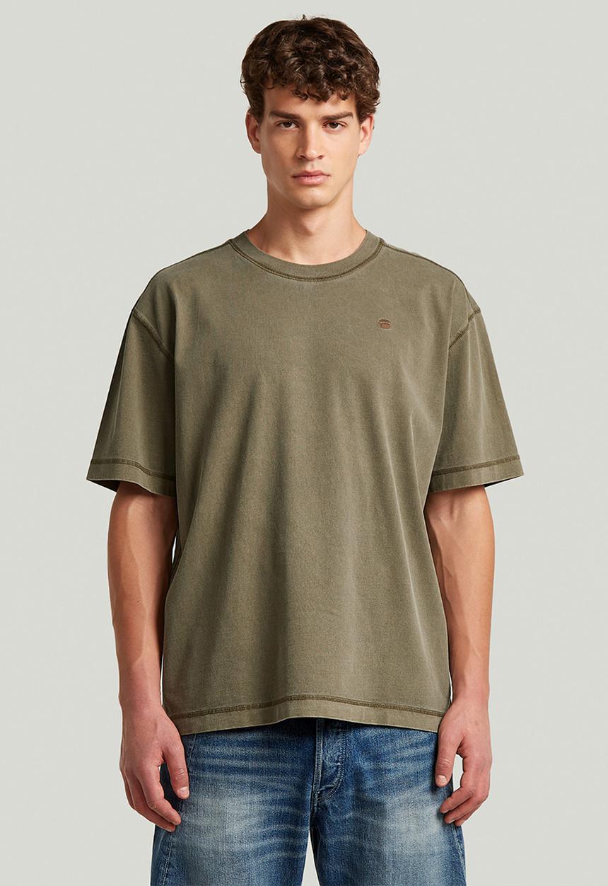 G-STAR - Unit Washed Relaxed R T Short Sleeve - Dark Khaki 