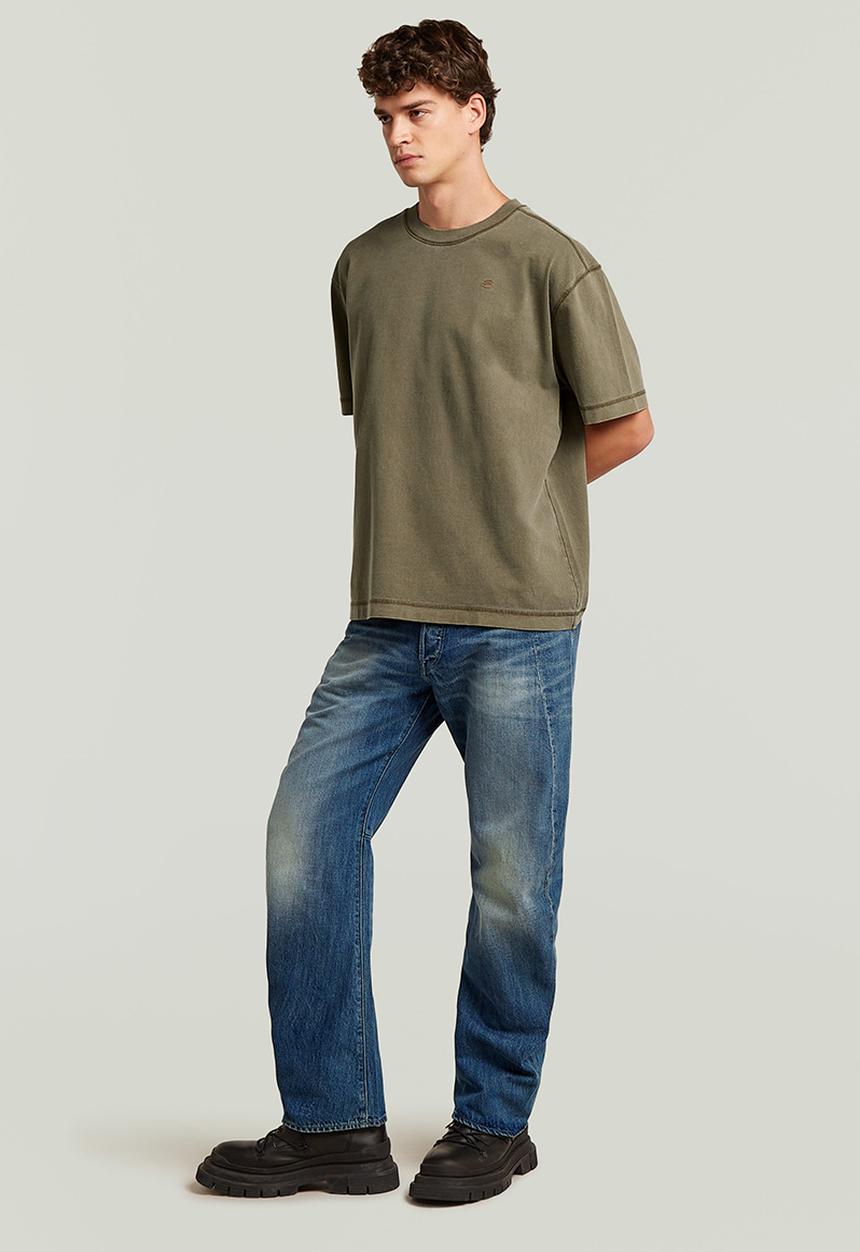 G-STAR - Unit Washed Relaxed R T Short Sleeve - Dark Khaki 