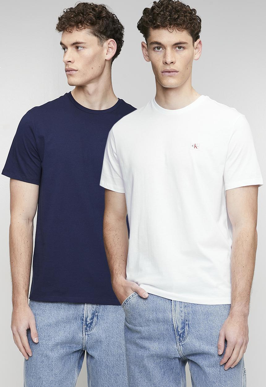 Calvin Klein - Ss Badge Tee 2 Pack - Maritime Navy/Bright White