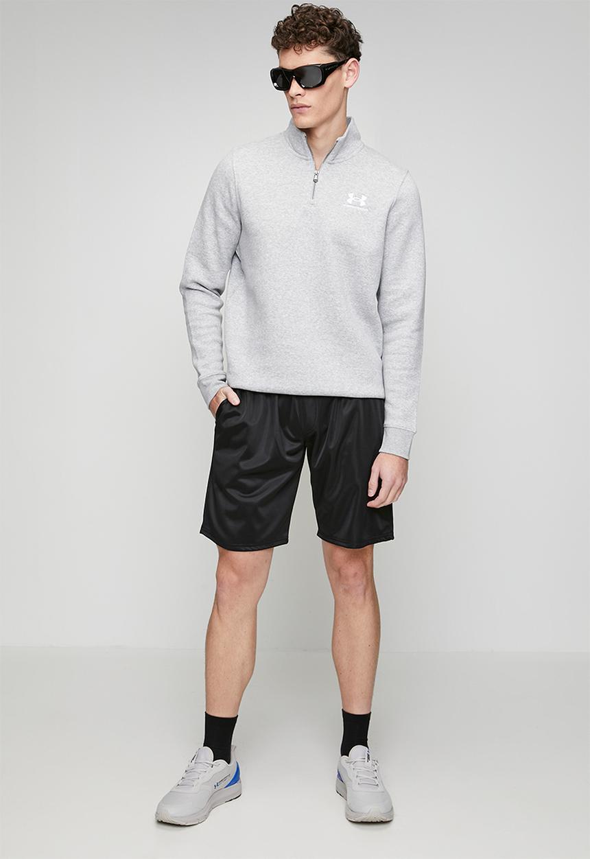 Under Armour - UA Icon Fleece 1/4 Zip - Mod Gray Light Heather /  / White