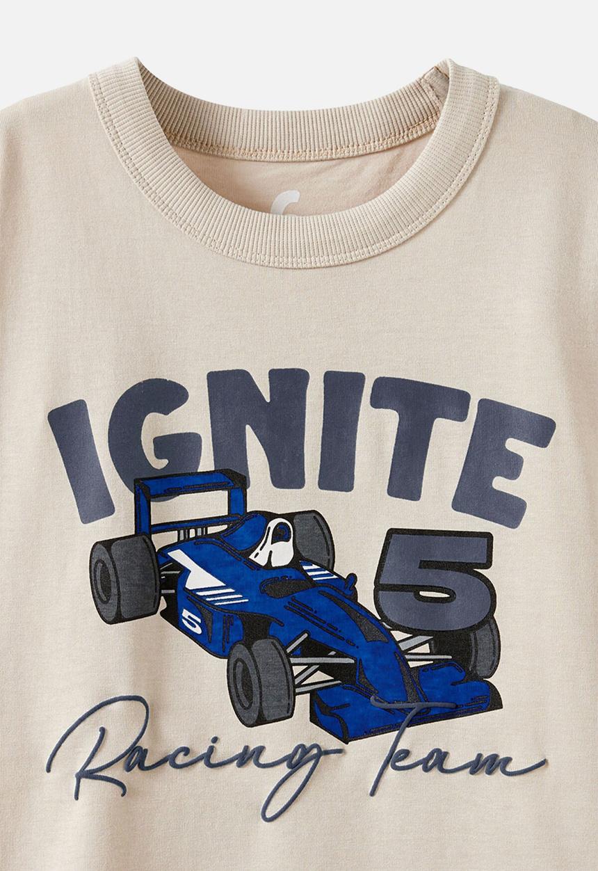 Cotton On - Jonny Short Sleeve Graphic Print Tee - Rainy Day/Ignite