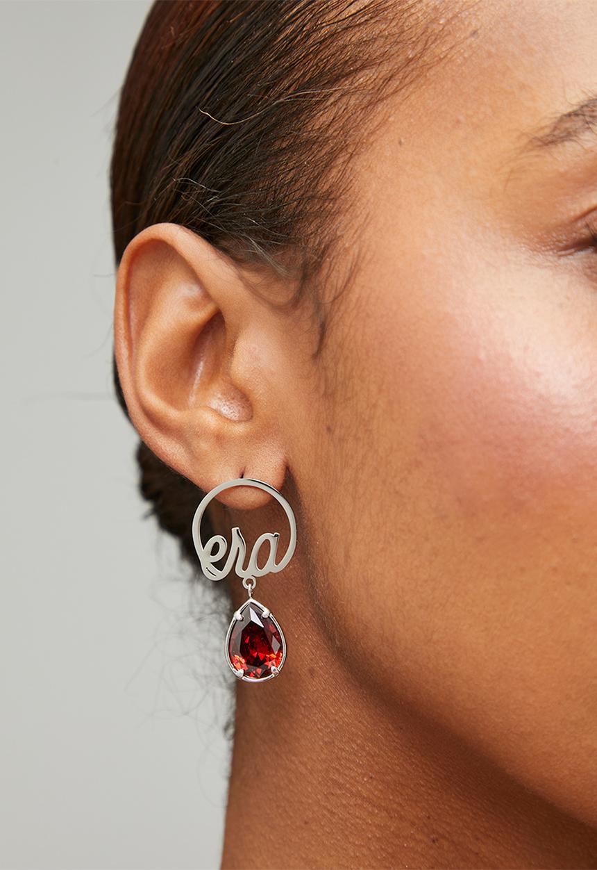 ERA by DJ Zinhle - ERA love teardrop earrings  - Silver