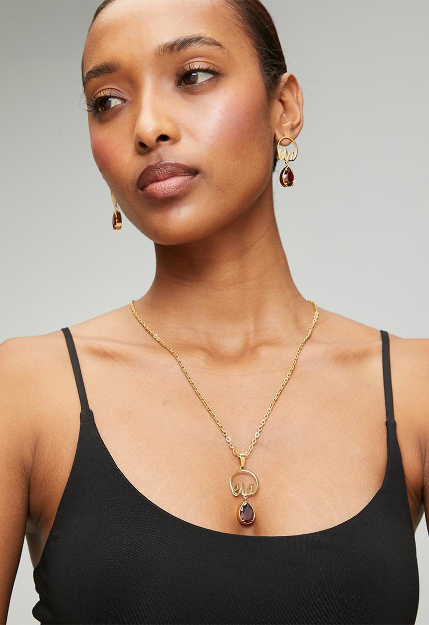 ERA by DJ Zinhle - ERA love teardrop necklace  - Gold