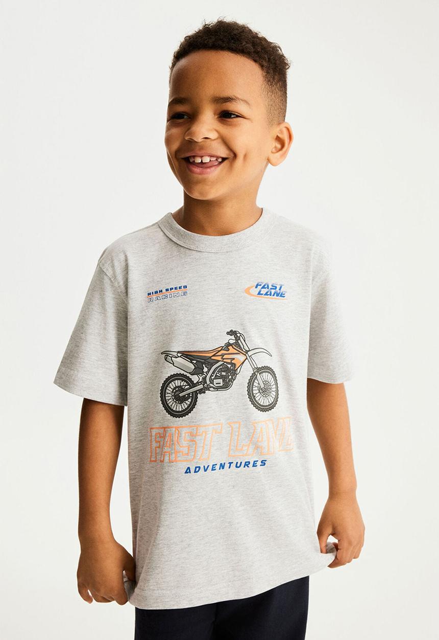 Cotton On - Essentials Graphic Short Sleeve Tee -  Grey Marle/Fast Lane