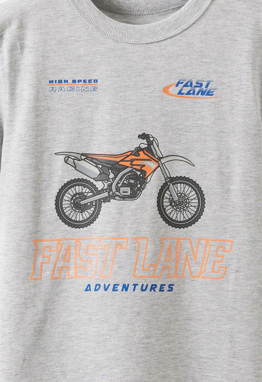 Cotton On - Essentials Graphic Short Sleeve Tee -  Grey Marle/Fast Lane