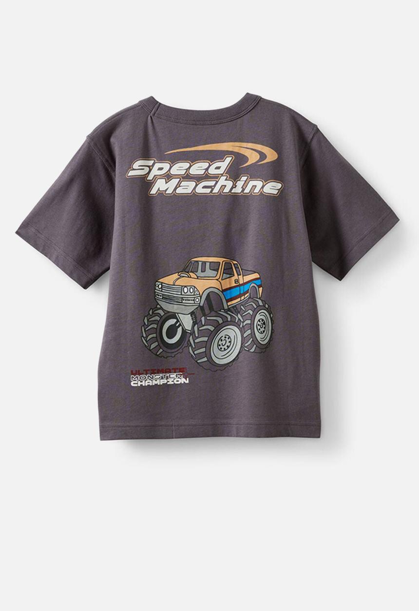 Cotton On - Essentials Graphic Short Sleeve Tee - Rabbit Grey/Speed Machine