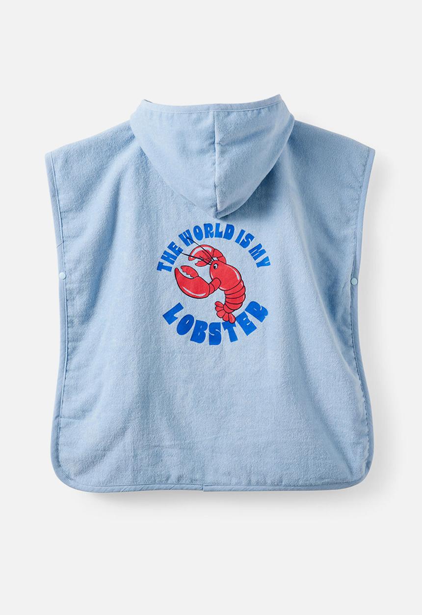 Cotton On - Kids Hooded Towel - Dawn Blue/World Is My Lobster
