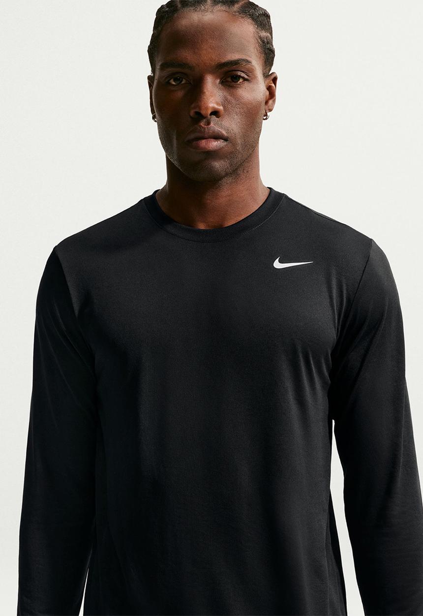 Nike - Dri-FIT Legend Long-Sleeve Fitness Top - Black/Matte Silver