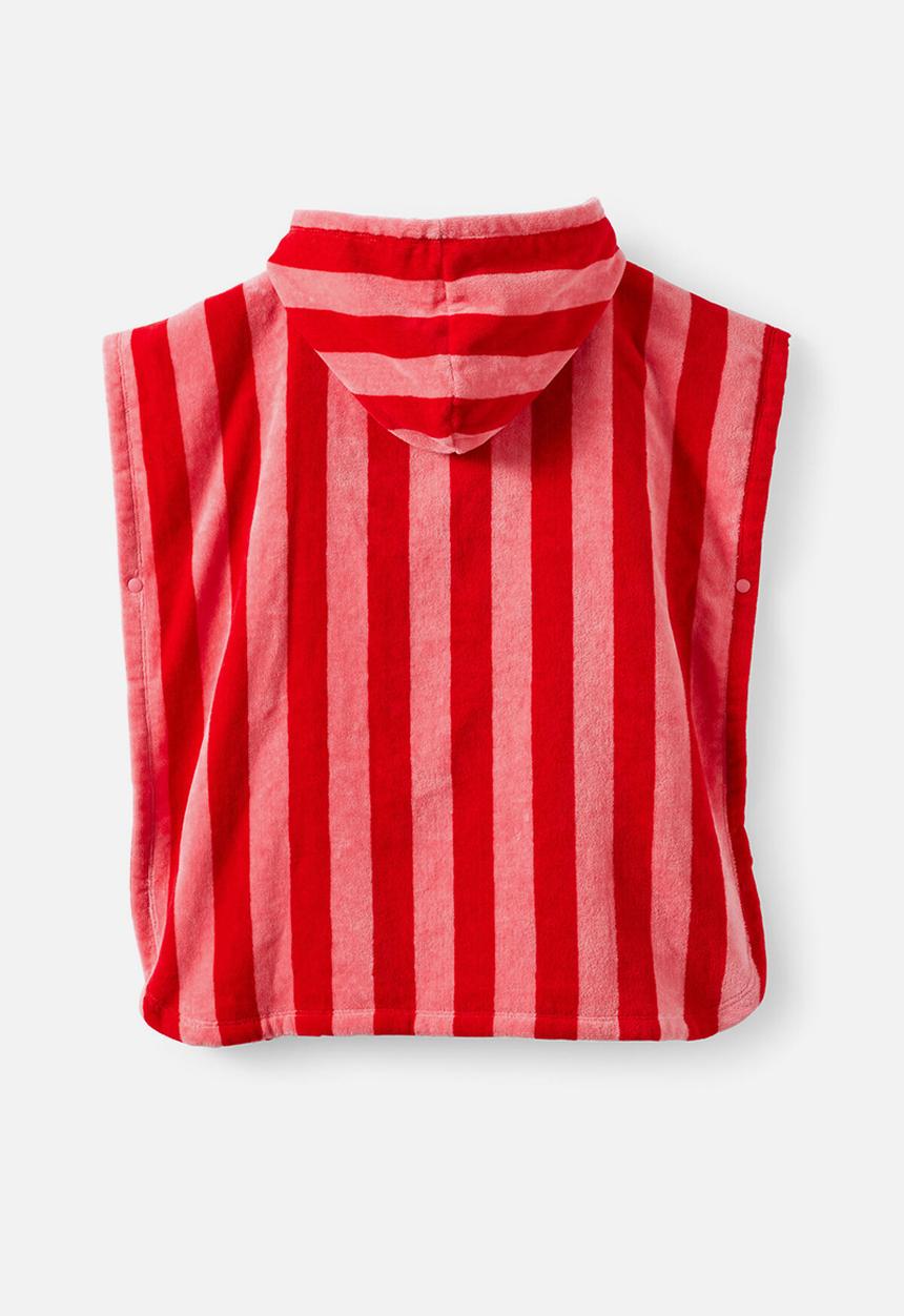 Cotton On - Kids Hooded Towel - Sunkissed/Varsity Red Bold Stripe