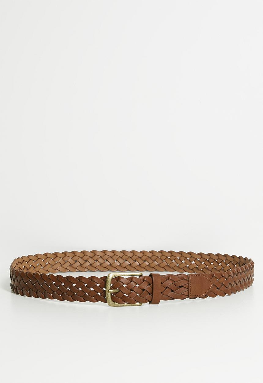 Cotton On - Braided Belt - Brown/Burnished Gold