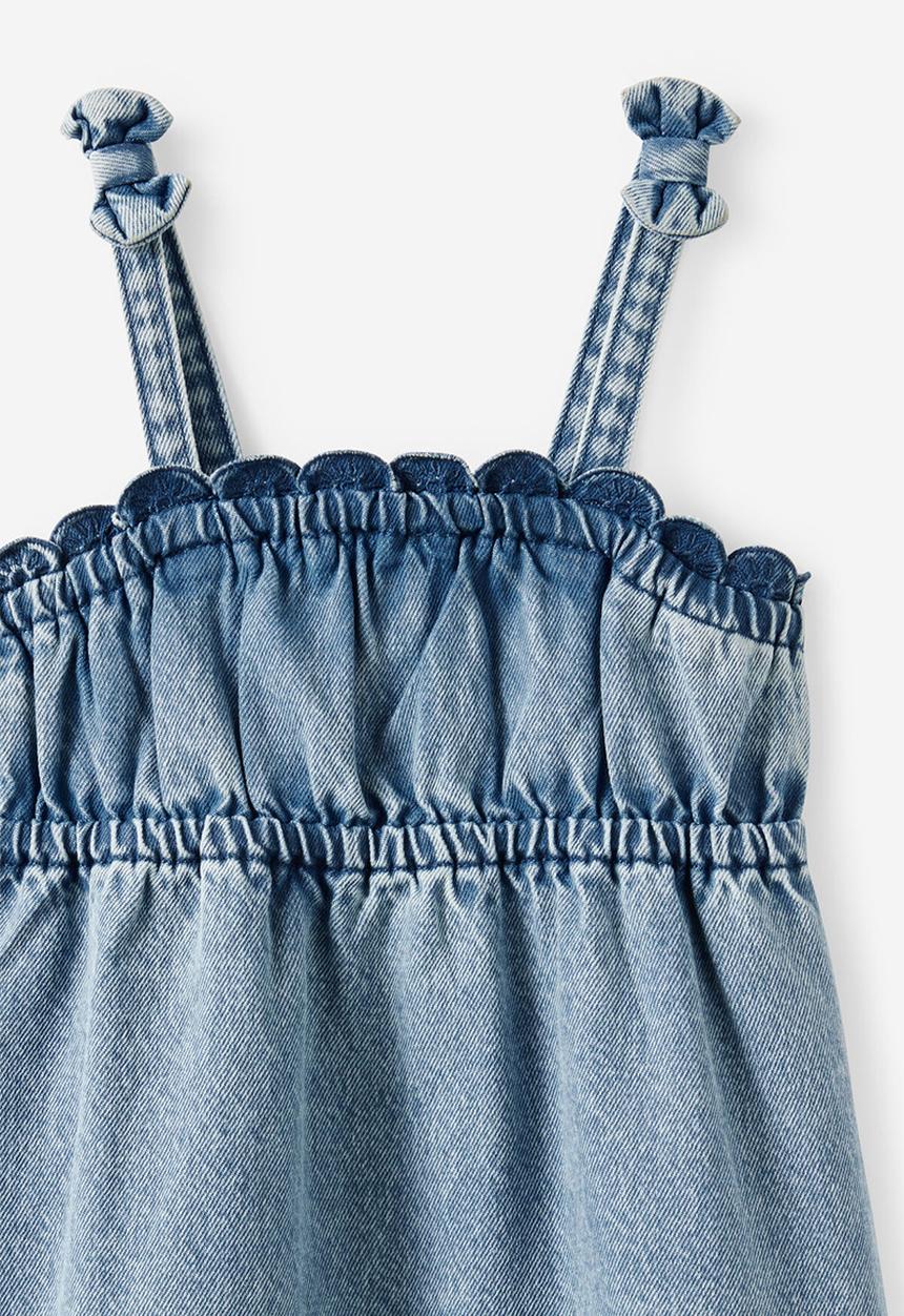 Cotton On - Sleeveless Denim Tiered Dress - Airlie Light Blue
