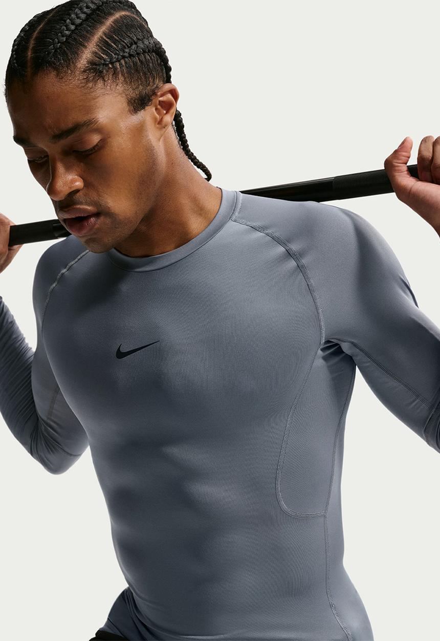 Nike - Pro Dri-FIT Tight Long-Sleeve Fitness Top - Smoke Grey/Black