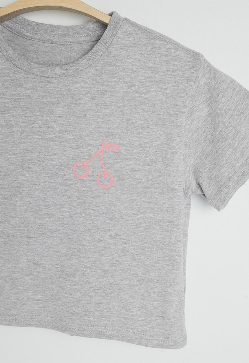 Pop Candy - Pj set - grey/cherry aop