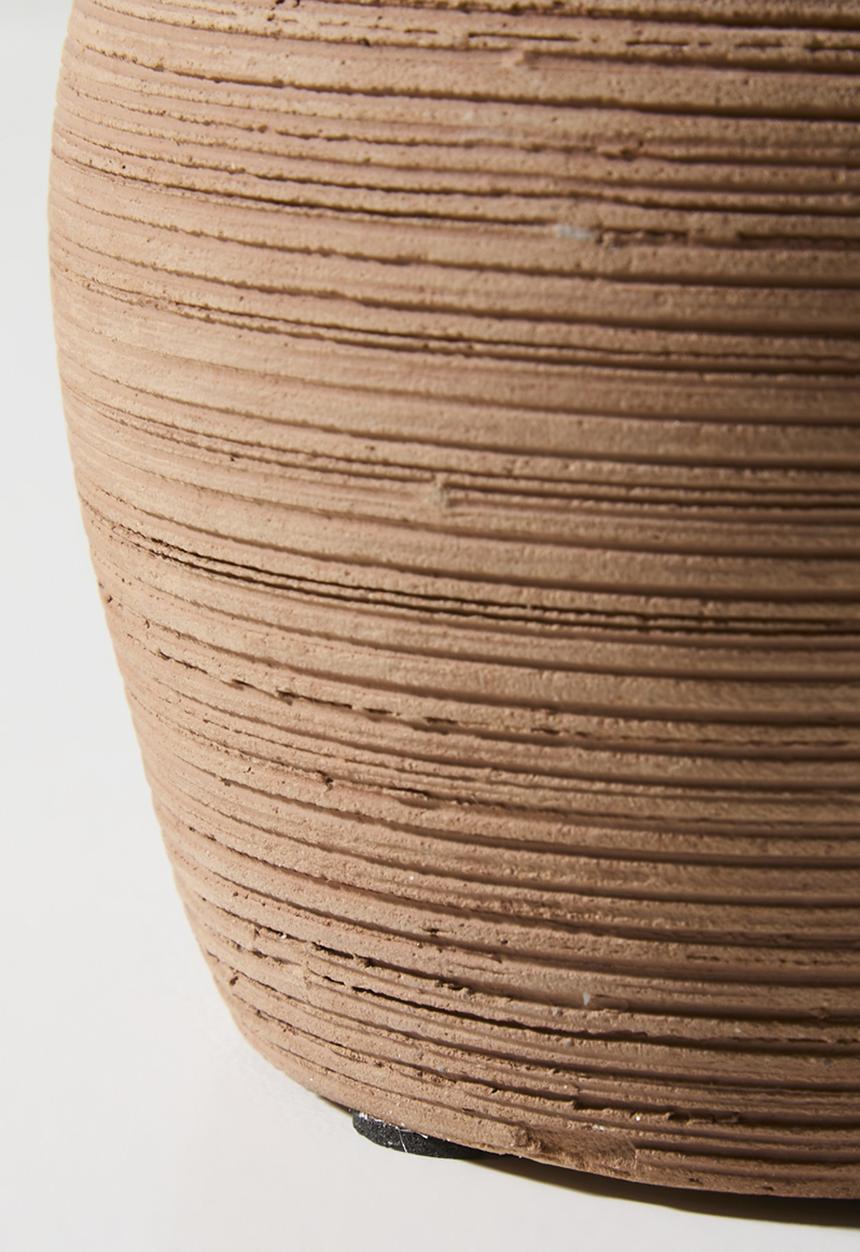 Sixth Floor - Ribbed Terracotta Vase Natural