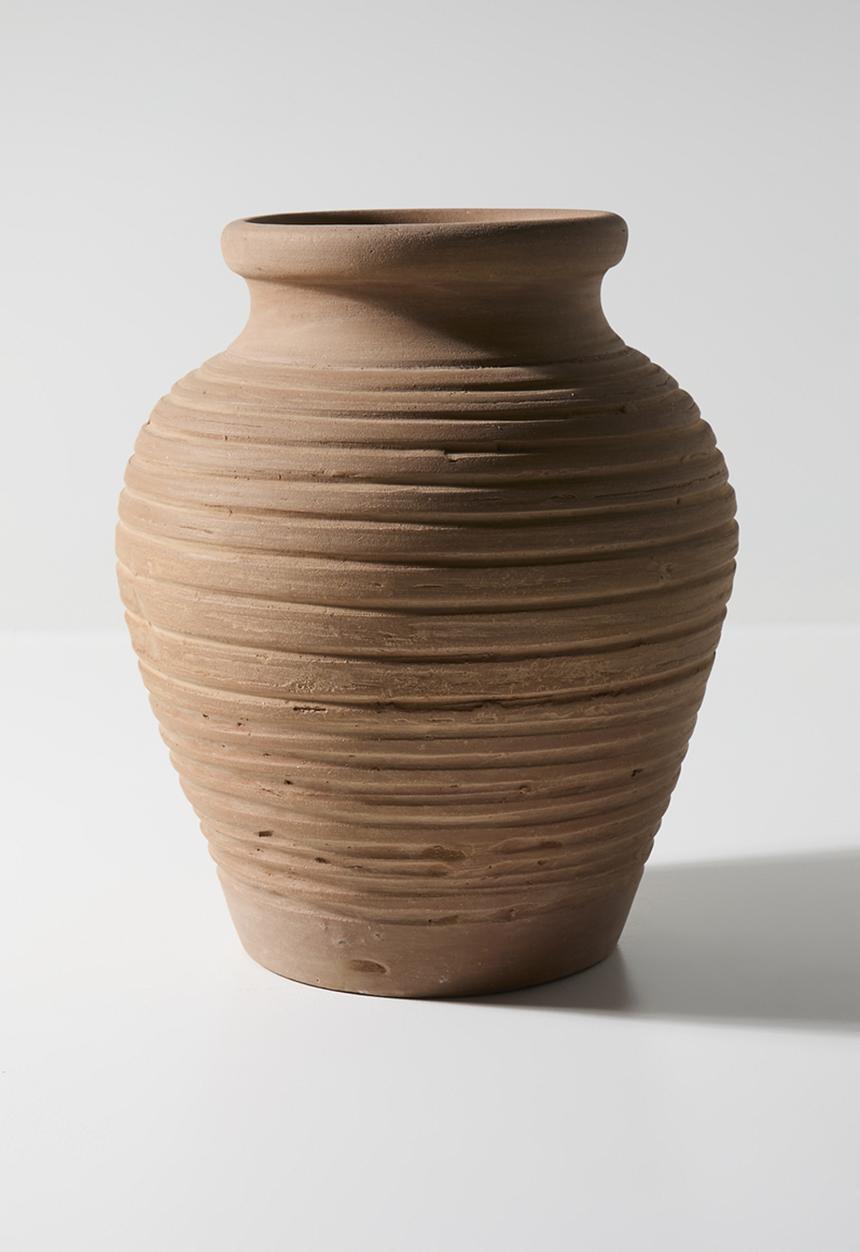 Sixth Floor - Ribby Terracotta Vessle  Natural
