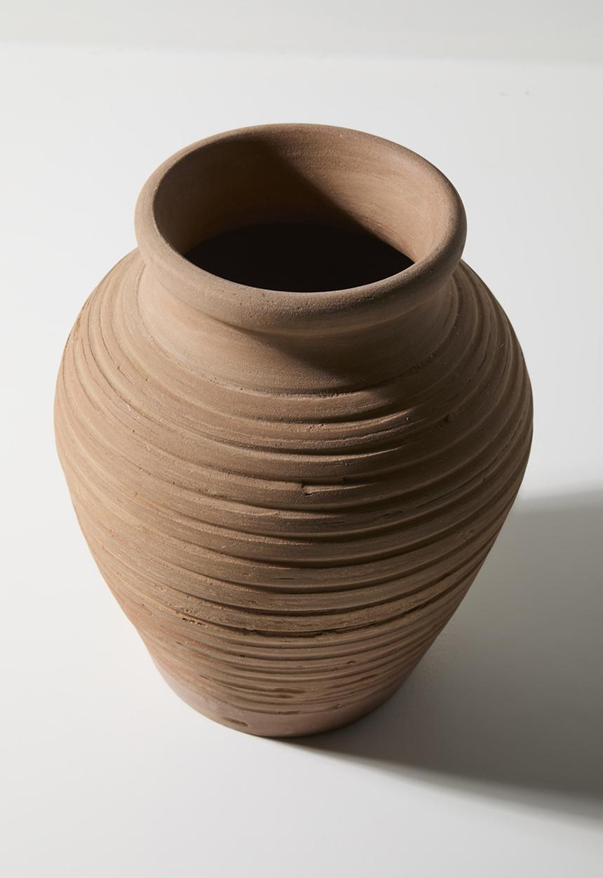 Sixth Floor - Ribby Terracotta Vessle  Natural