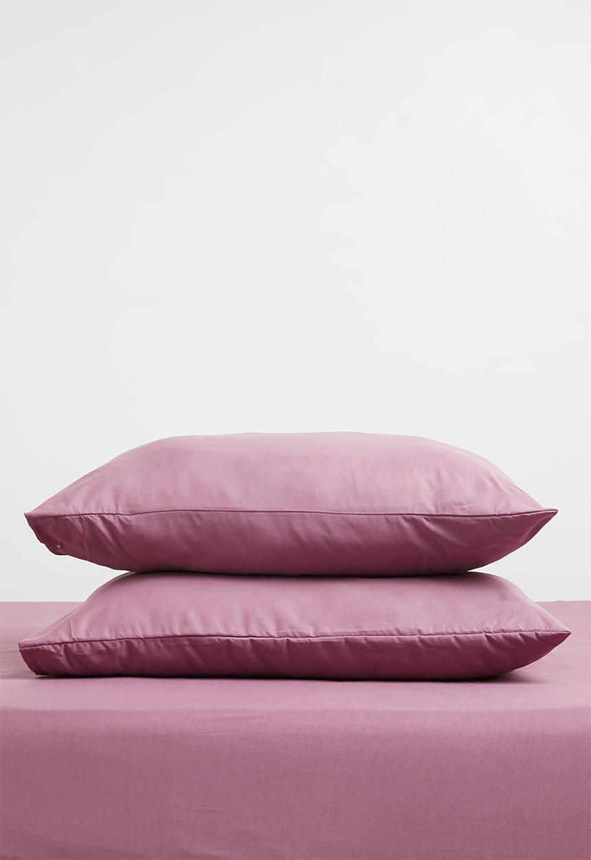 Sixth Floor - Recycled microfibre std pillowcase set Dusty Orchid