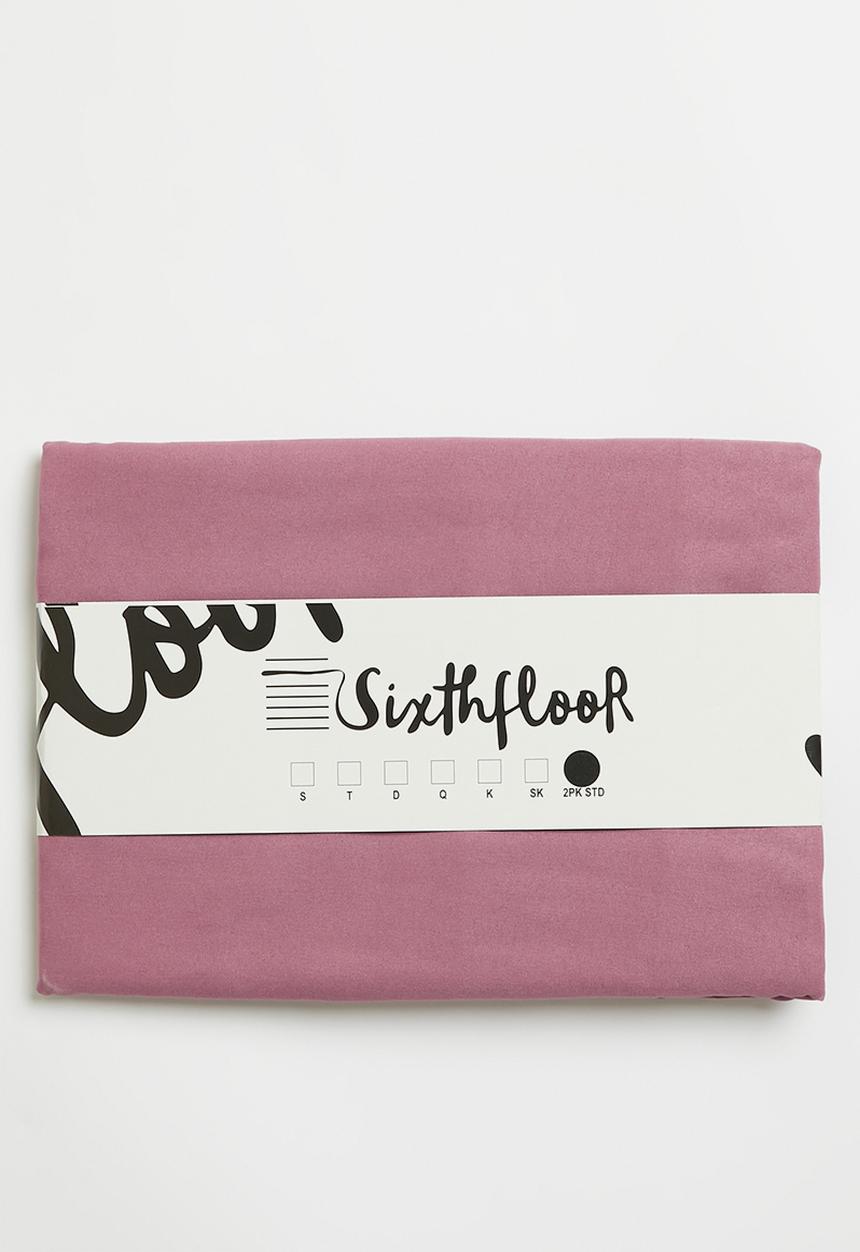 Sixth Floor - Recycled microfibre std pillowcase set Dusty Orchid