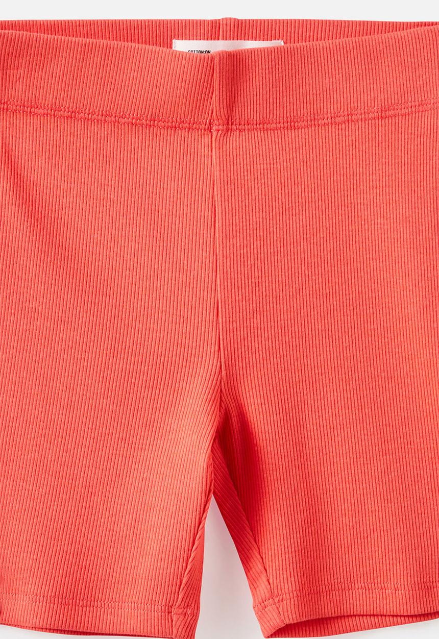 Cotton On - Essential Bike Short  -  Coral Red/Bows