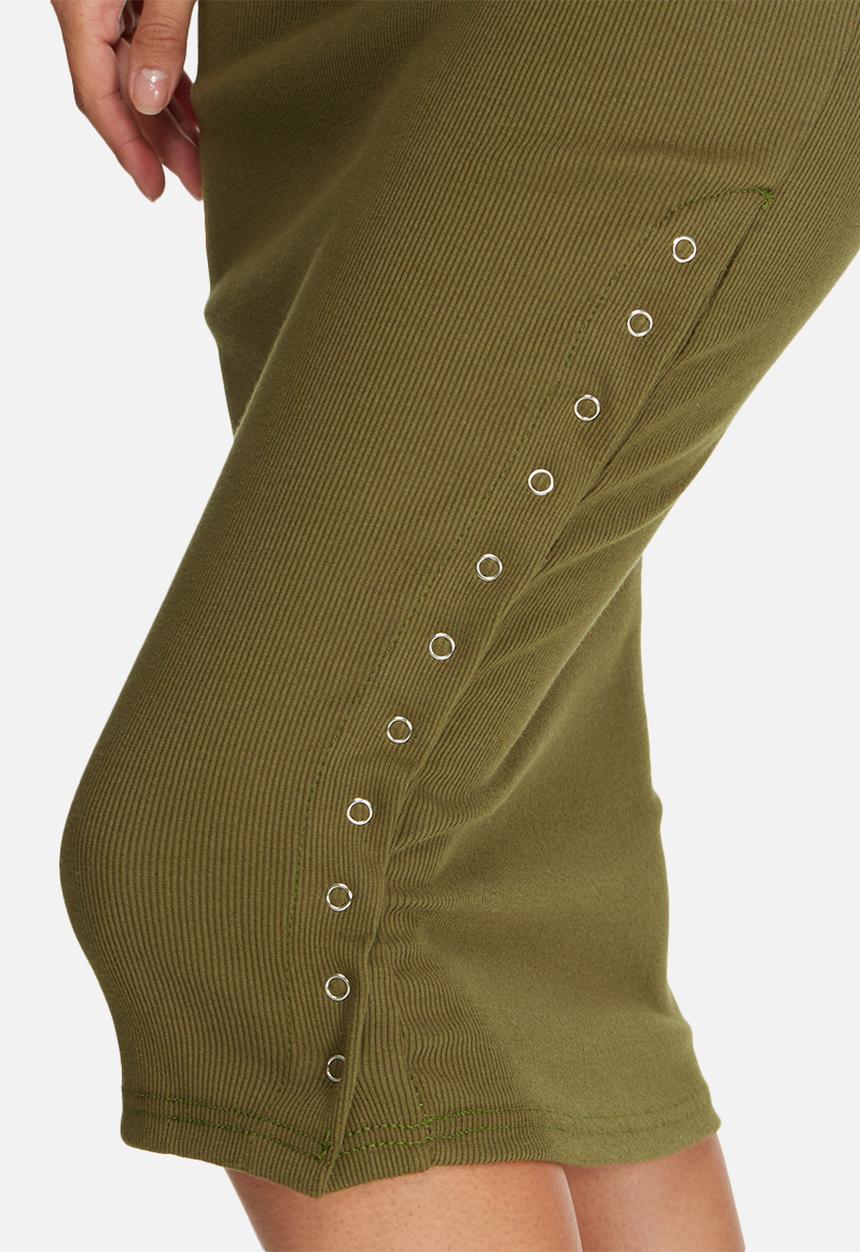 Missguided - Double popper ribbed midi skirt