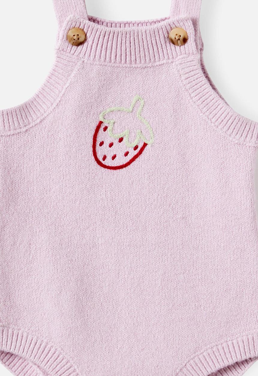 Cotton On - Organic Knit Bubbysuit - Thistle/Berries
