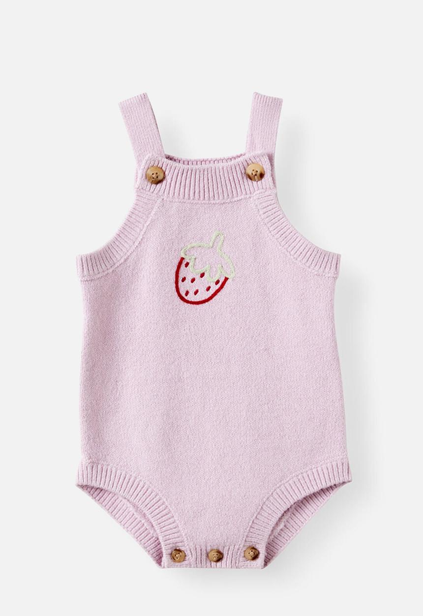 Cotton On - Organic Knit Bubbysuit - Thistle/Berries