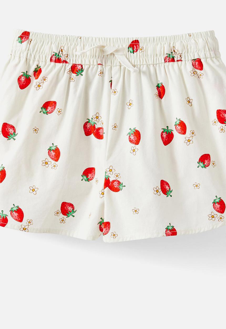 Cotton On - Gigi Woven Short -  Dark Vanilla/Strawberry 