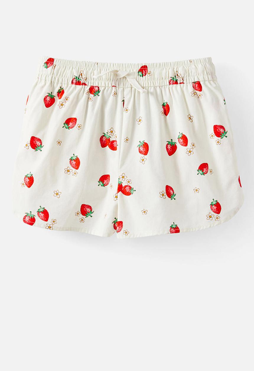 Cotton On - Gigi Woven Short -  Dark Vanilla/Strawberry 