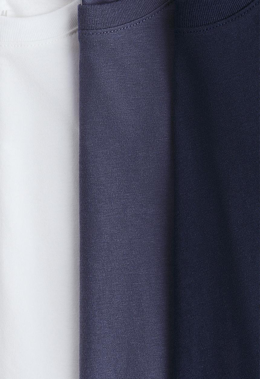 H&M - 3-Pack long-sleeved T-shirts - white/blue