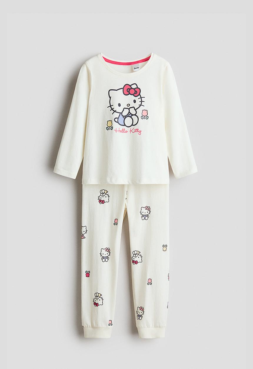 H&M - Jersey pyjamas - cream/hello kitty