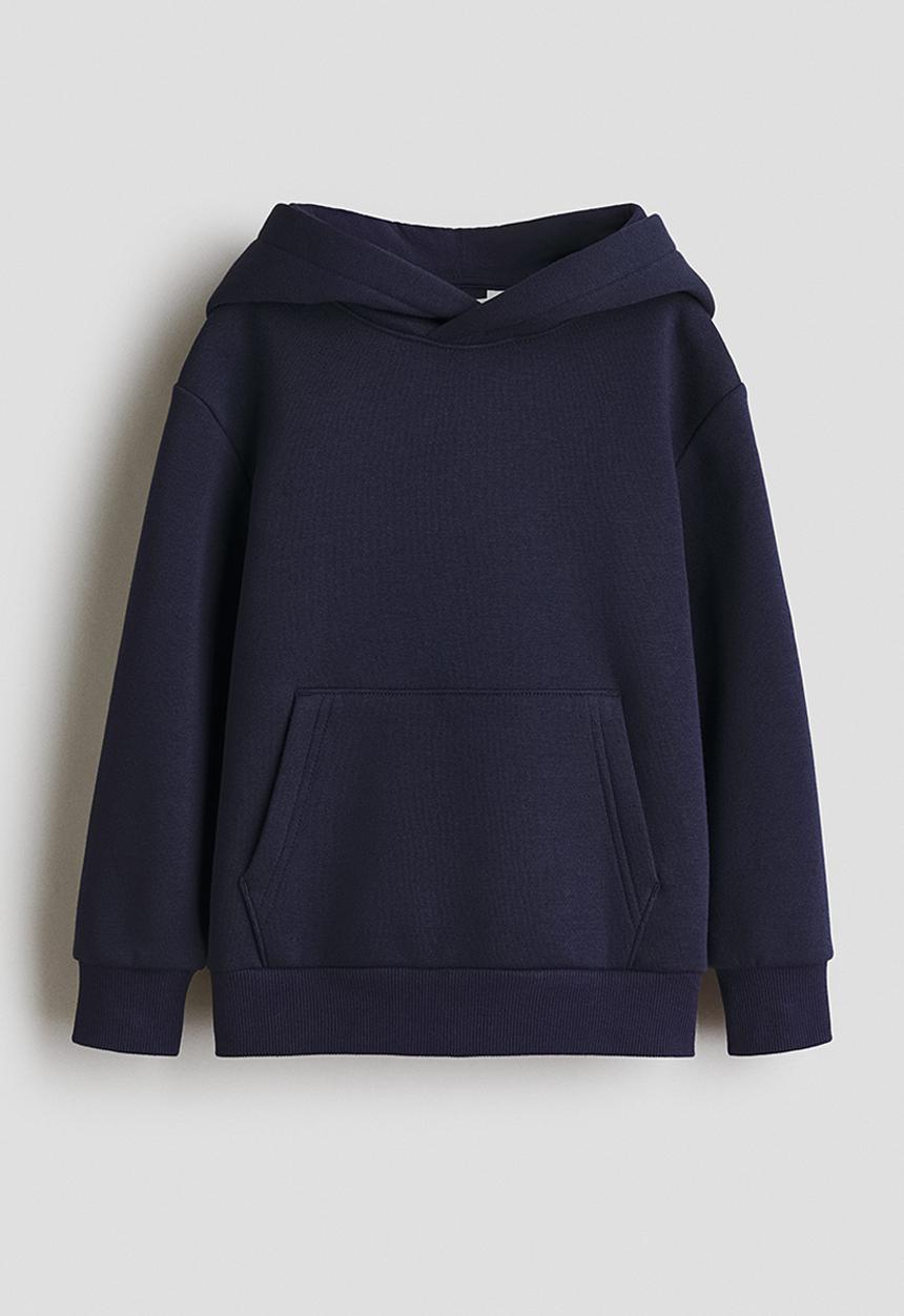 H&M - Brushed-inside hoodie - navy blue