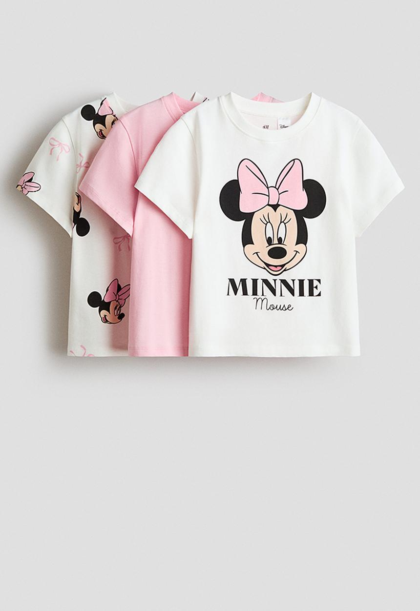 H&M - 3-Pack printed jersey tops - white/minnie mouse